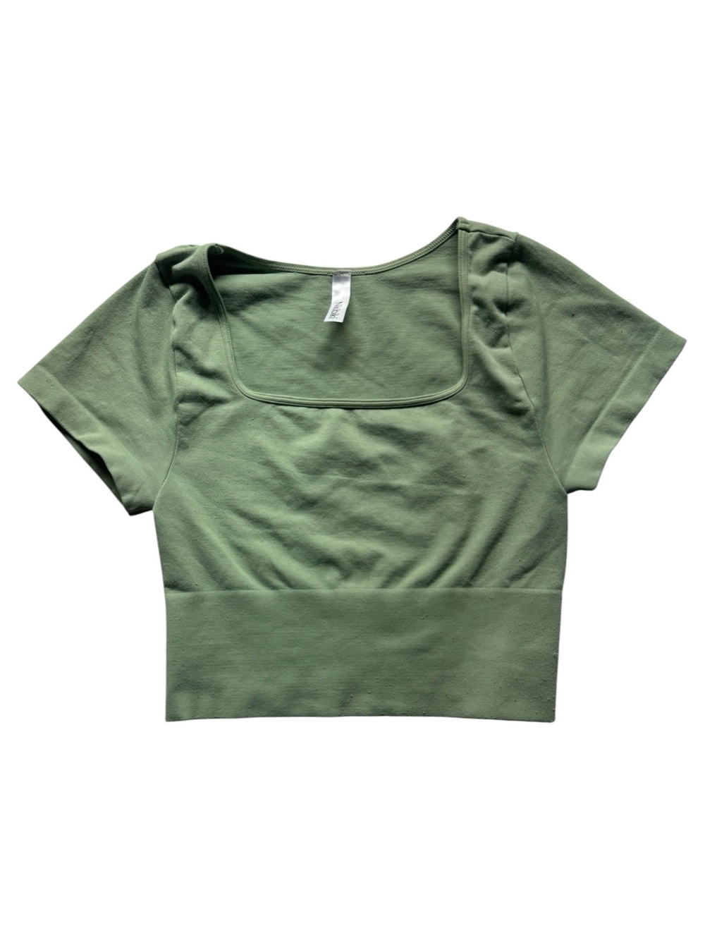 Nikibiki Olive Green Square-Neck Crop Top